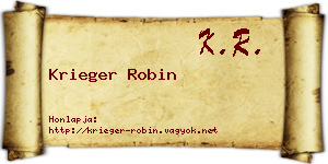 Krieger Robin névjegykártya